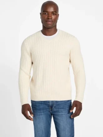 Eco Bryson-trui met V-hals en textuur