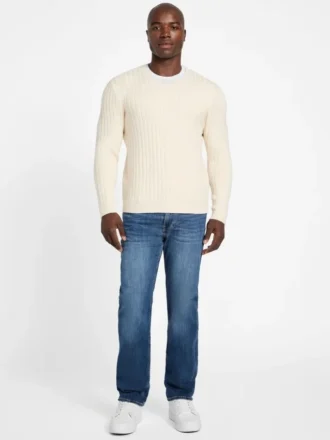 Eco Bryson-trui met V-hals en textuur