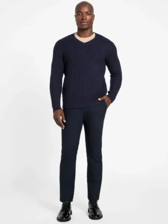 Eco Bryson-trui met V-hals en textuur