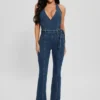 Eco Claire denim halter jumpsuit Eco Claire denim halter jumpsuit