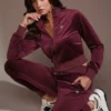 Eco Couture fluwelen sweatshirt met doorlopende rits
