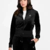 Eco Couture fluwelen sweatshirt met doorlopende rits