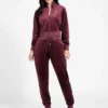 Eco Couture fluwelen sweatshirt met doorlopende rits
