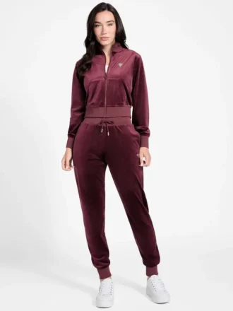 Eco Couture fluwelen sweatshirt met doorlopende rits