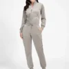 Eco Couture fluwelen sweatshirt met doorlopende rits