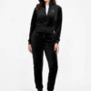 Eco Couture fluwelen sweatshirt met doorlopende rits