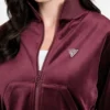 Eco Couture fluwelen sweatshirt met doorlopende rits