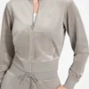 Eco Couture fluwelen sweatshirt met doorlopende rits