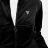 Eco Couture fluwelen sweatshirt met doorlopende rits