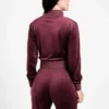 Eco Couture fluwelen sweatshirt met doorlopende rits