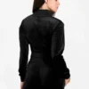 Eco Couture fluwelen sweatshirt met doorlopende rits