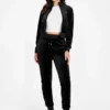 Eco Couture fluwelen sweatshirt met doorlopende rits