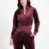 Eco Couture fluwelen sweatshirt met doorlopende rits
