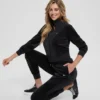 Eco Couture fluwelen sweatshirt met doorlopende rits