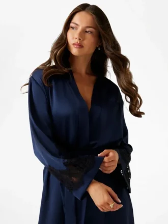 Eco Daphne lange satijnen kimono