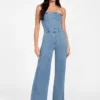 Eco Donna strapless denim jumpsuit Eco Donna strapless denim jumpsuit