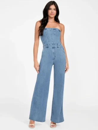 Eco Donna strapless denim jumpsuit