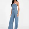 Eco Donna strapless denim jumpsuit Eco Donna strapless denim jumpsuit