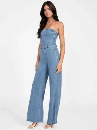 Eco Donna strapless denim jumpsuit