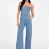 Eco Donna strapless denim jumpsuit Eco Donna strapless denim jumpsuit