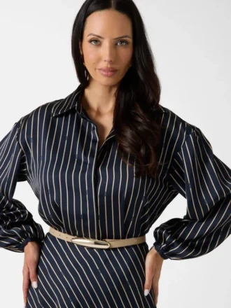 Eco Fatou gestreepte maxi-jurk