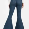 Eco Franki-jeans met riemen en uitlopende pijpen