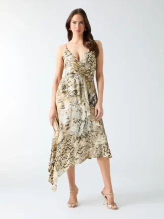 Eco Giselle asymmetrische jurk met print