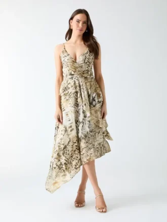 Eco Giselle asymmetrische jurk met print