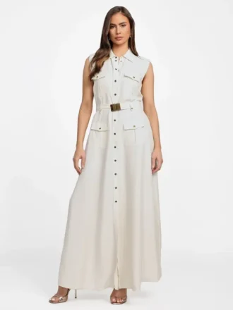 Eco Greta maxi-jurk van linnenmix