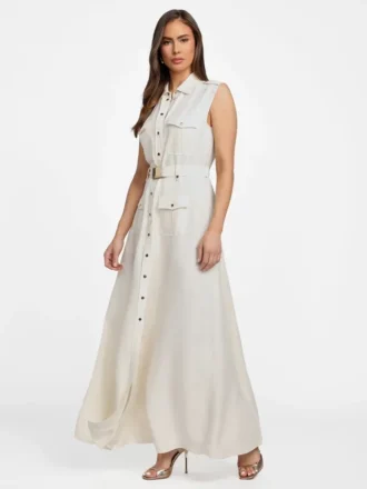 Eco Greta maxi-jurk van linnenmix