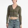 Eco Guess Originals V-hals vest met plooien