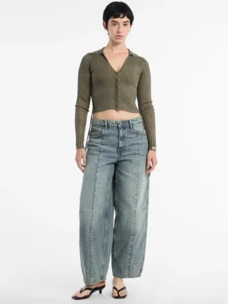 Eco Guess Originals V-hals vest met plooien