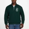 Eco Harris Twill-trui met rits en opstaande kraag