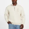 Eco Harris Twill-trui met rits en opstaande kraag