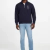 Eco Harris Twill-trui met rits en opstaande kraag