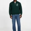 Eco Harris Twill-trui met rits en opstaande kraag