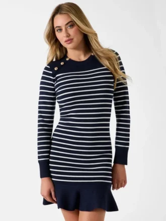 Eco Helen gestreepte truienjurk