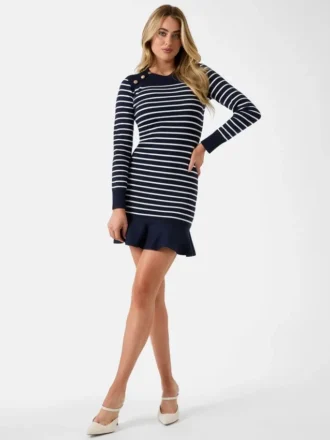 Eco Helen gestreepte truienjurk