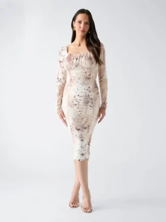 Eco Holly-jurk van mesh met print