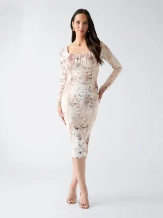 Eco Holly-jurk van mesh met print