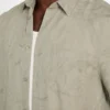 Eco-jacquard overhemd met bladerenpatroon en zak