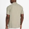 Eco-jacquard overhemd met bladerenpatroon en zak