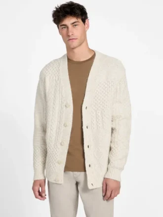 Eco Jeffry vest met kabelpatroon
