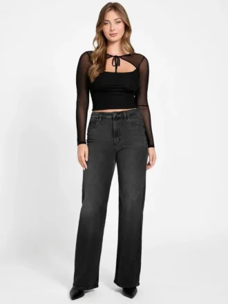 Eco Lauryn top met strik en mesh