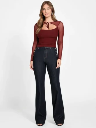 Eco Lauryn top met strik en mesh