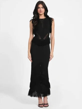 Eco Luisa maxi-jurk met franjes