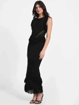 Eco Luisa maxi-jurk met franjes