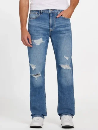 Eco Mason versleten straight-fit Jeans