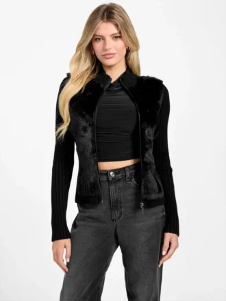 Eco Mila vest met rits en imitatiebont