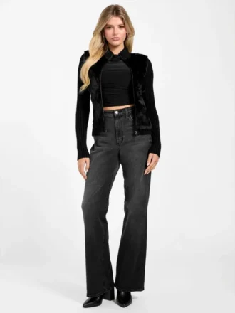 Eco Mila vest met rits en imitatiebont